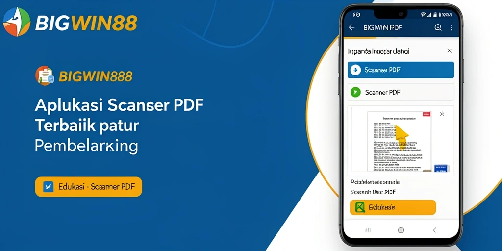 Antarmuka aplikasi BIGWIN88 dengan fitur Scanner PDF yang intuitif.