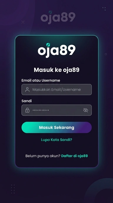 Tampilan halaman login oja89